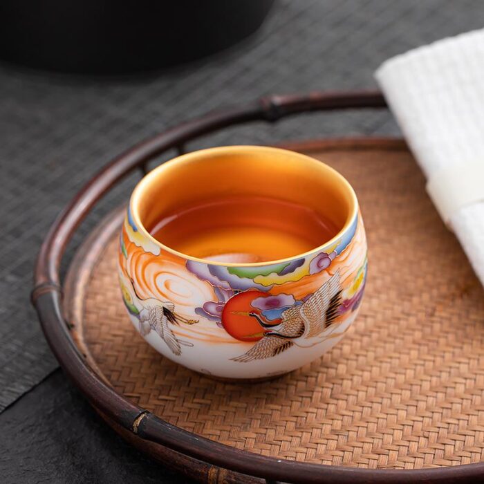 Colorful Cranes Tea Cup - Image 8