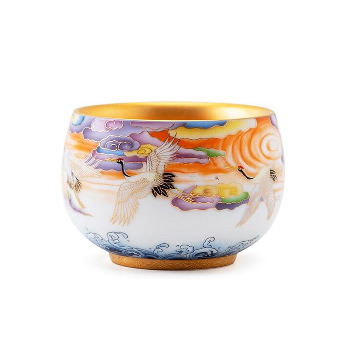 Colorful Cranes Tea Cup - Image 3