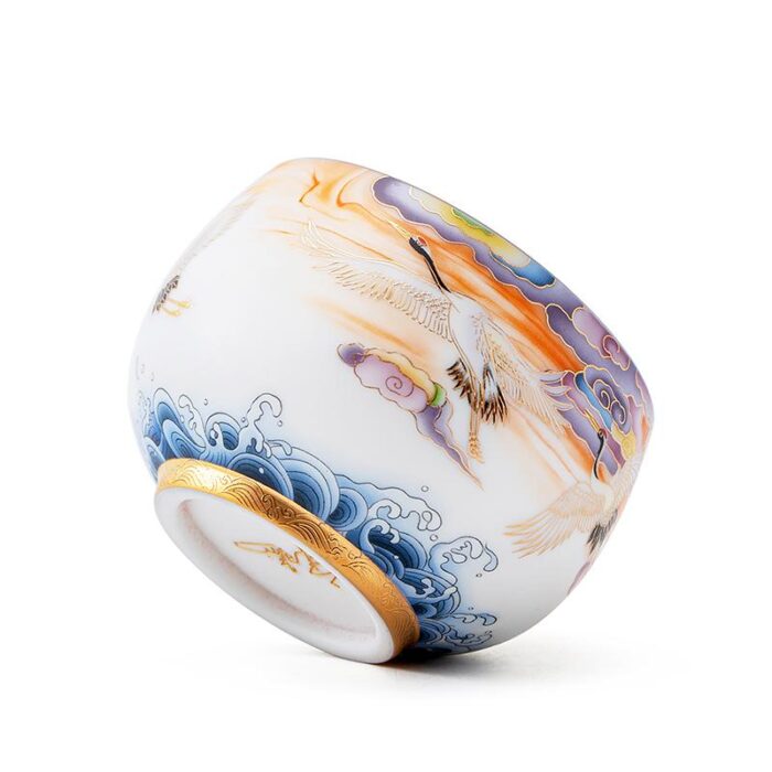 Colorful Cranes Tea Cup - Image 4