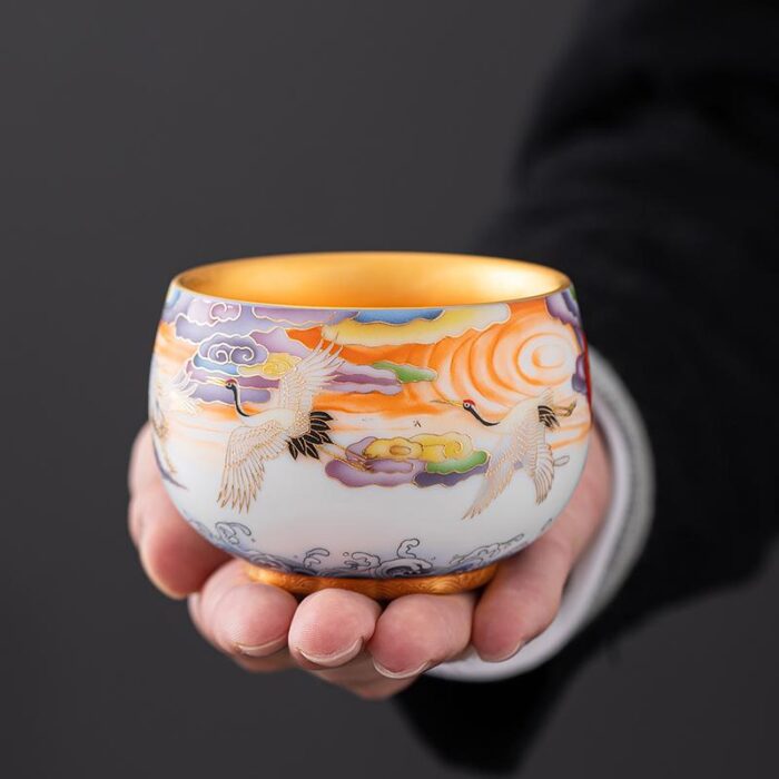 Colorful Cranes Tea Cup - Image 6