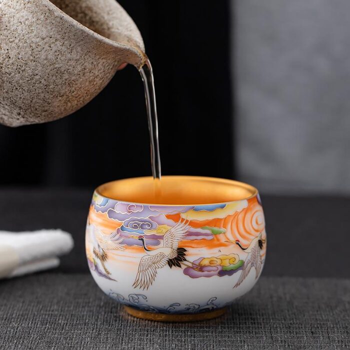 Colorful Cranes Tea Cup - Image 9
