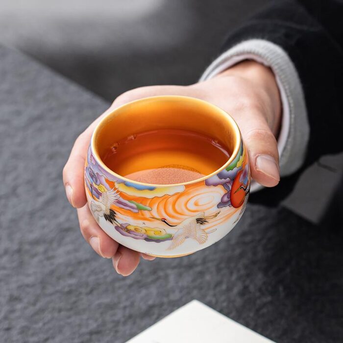 Colorful Cranes Tea Cup - Image 10